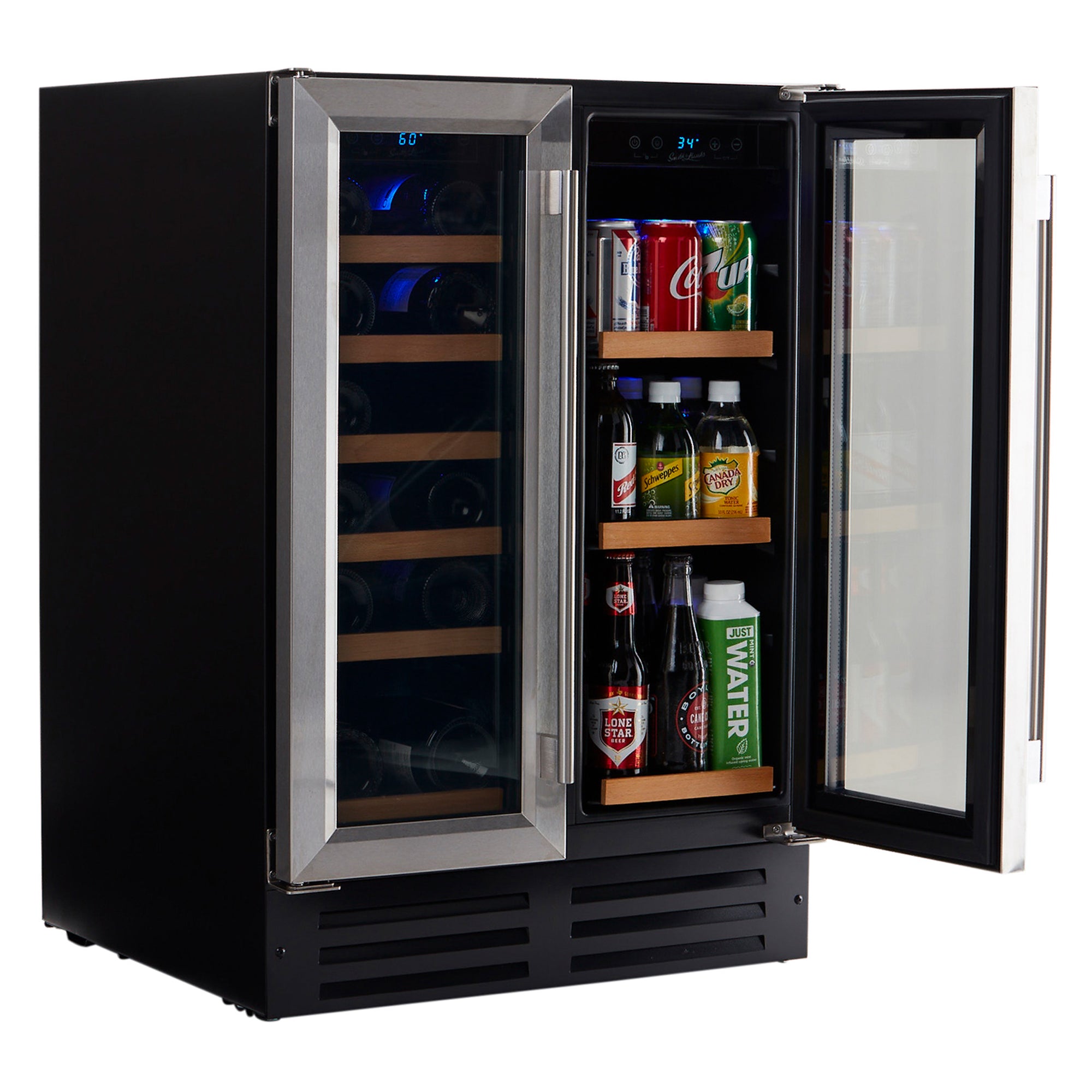 Tittla 24'' 20 Bottle and 60 Can Dual Zone Built-In Wine & Beverage  Refrigerator & Reviews